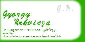 gyorgy mrkvicza business card